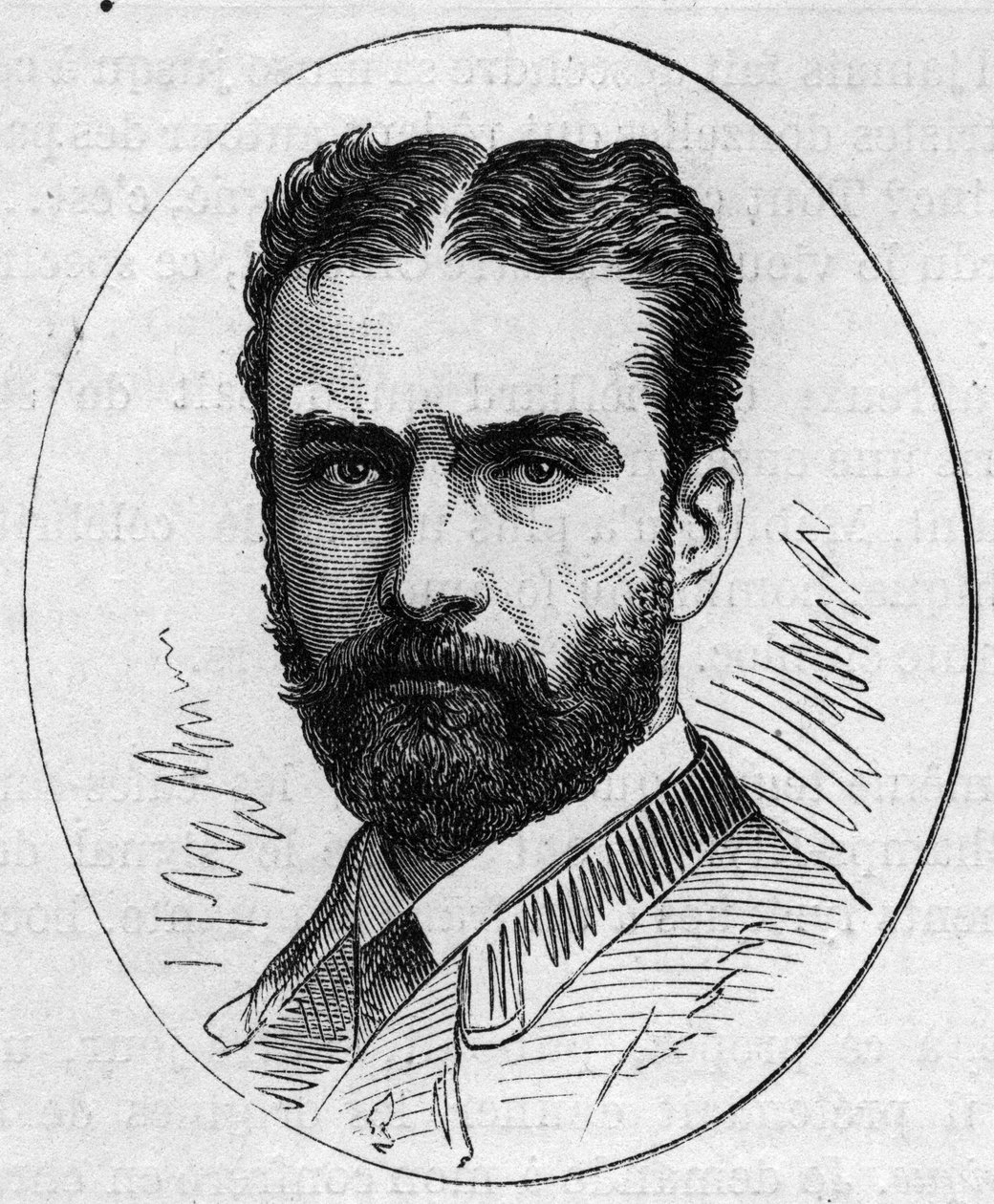Retrato de Leon Bonnat (1833-1822), pintor francês. Gravura em "Le Monde Illustré" n°890 de 2 de Maio de 1874. de French School
