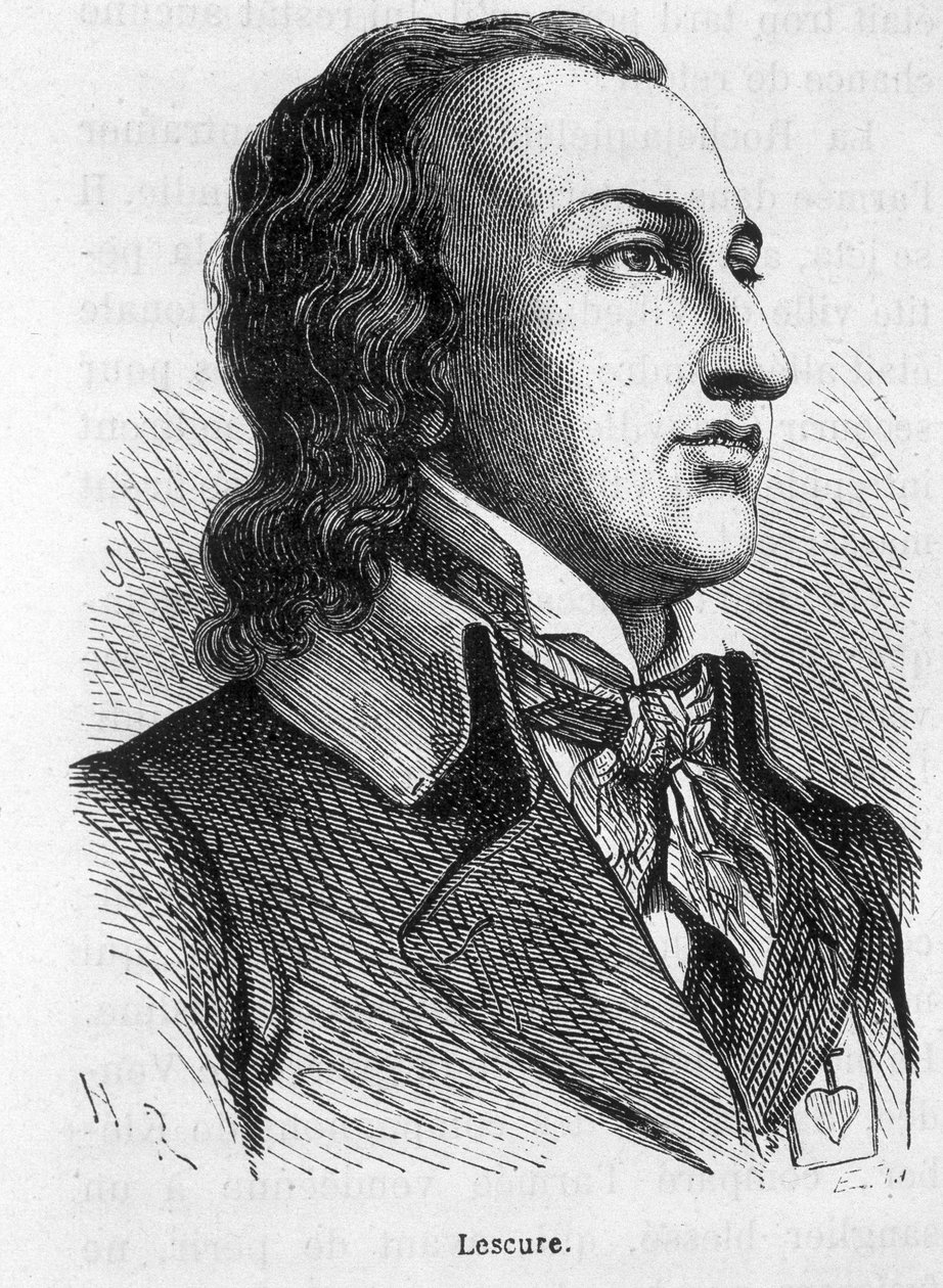 Retrato de Lescure, chef Vendée (1766 - 1793) - em “” A História da França ”” de Henri Martin de French School