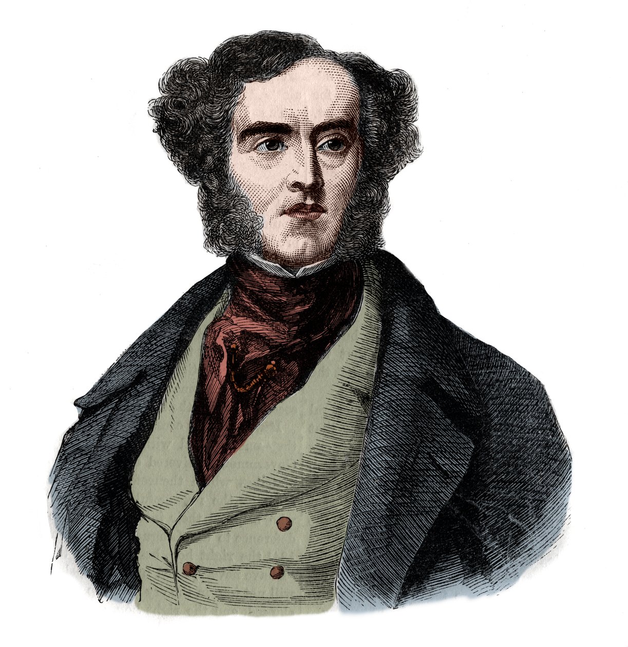 Retrato do senhor George Cavendish Bentinck (1802-1848), estadista inglês e desportista. de French School