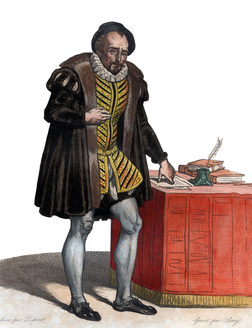 Retrato do senhor Michel Eyquem de Montaigne (1533-1592), escritor francês. de French School