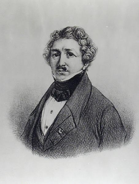 Retrato de Louis Jacques Daguerre (1787-1851) de French School