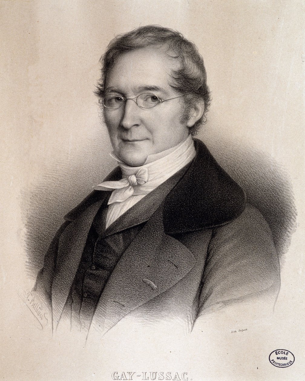 Retrato de Louis-Joseph Gay-Lussac (Louis Joseph Gay Lussac) (1778 - 1850), químico e físico francês. Gravura do século XIX. Biblioteca da École Polytechnique, Paris de French School