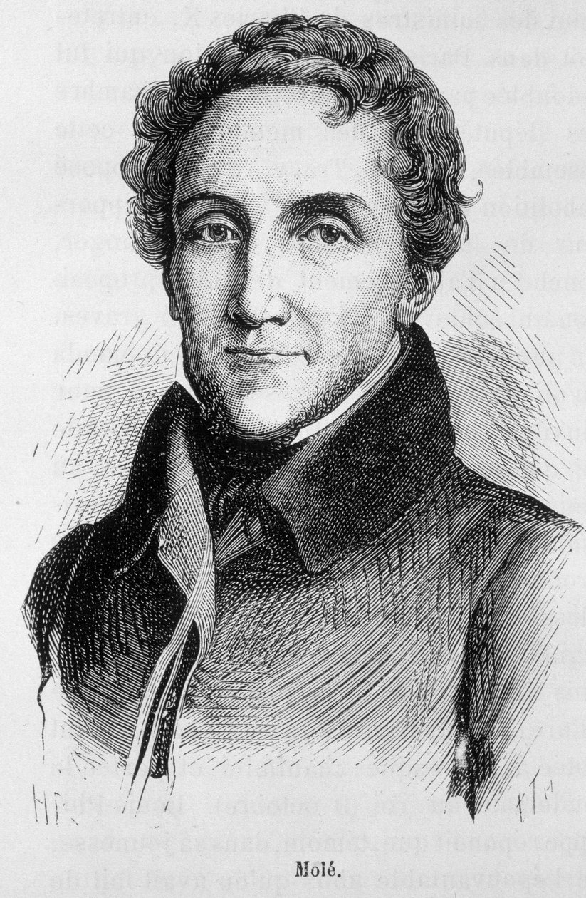 Retrato de Louis-Mathieu Mole - Retrato de Louis Mathieu, Conde de Mole (1781 - 1855), político francês - em “” L&39;Histoire de France ”” de Henri Martin de French School