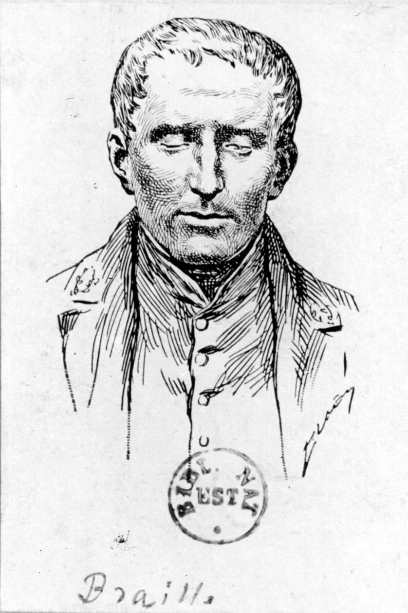 Retrato de Louis Braille (1809-1852) de French School