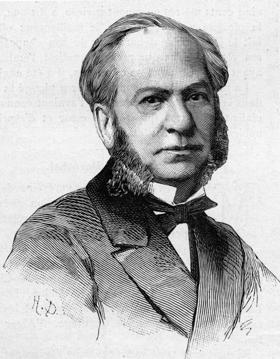 Retrato de Louis Brandus (dezembro de 1887), famoso editor musical do século XIX. de French School