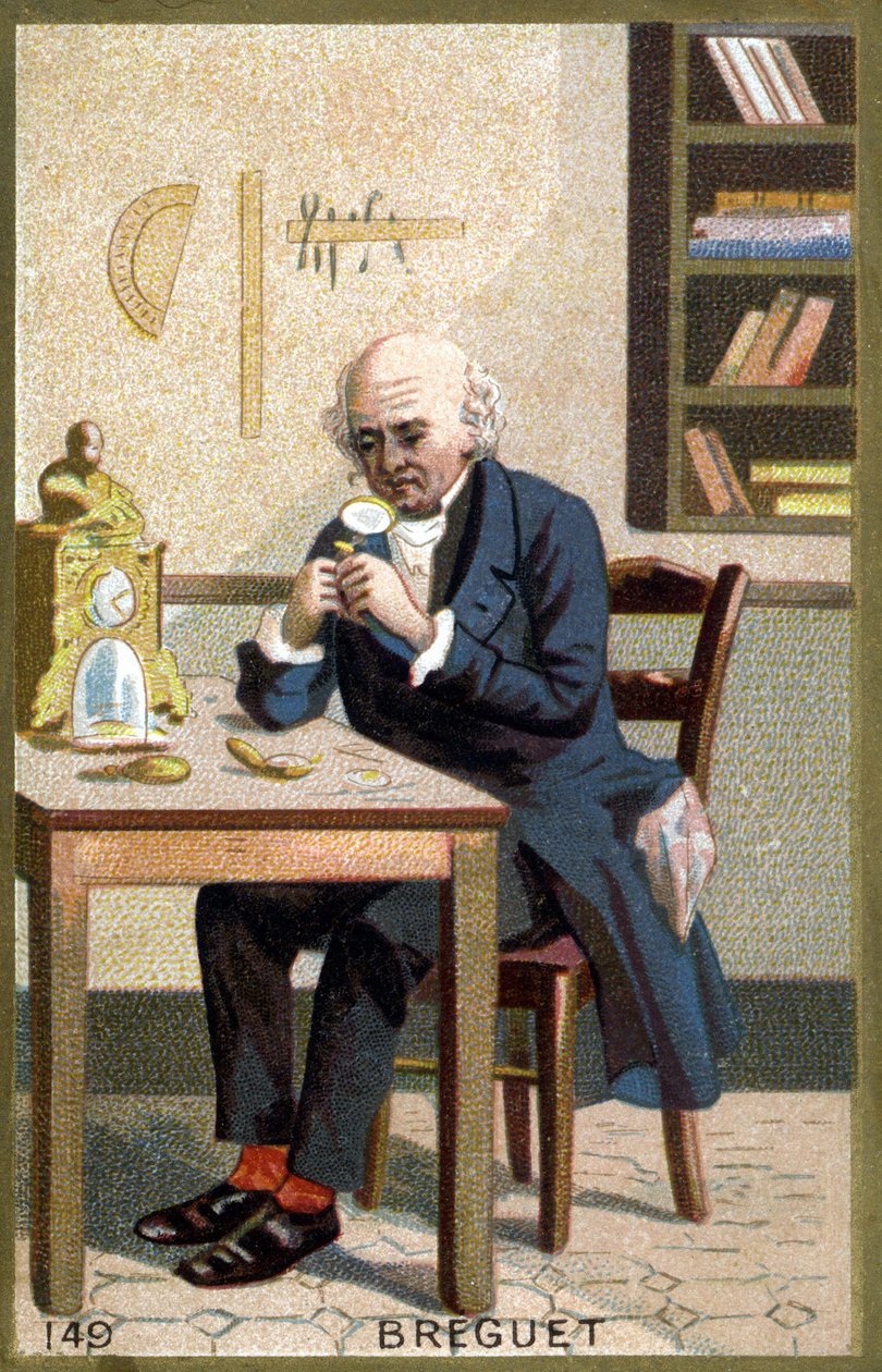 Retrato de Louis Bréguet. Cromolitografia do final do século XIX. de French School