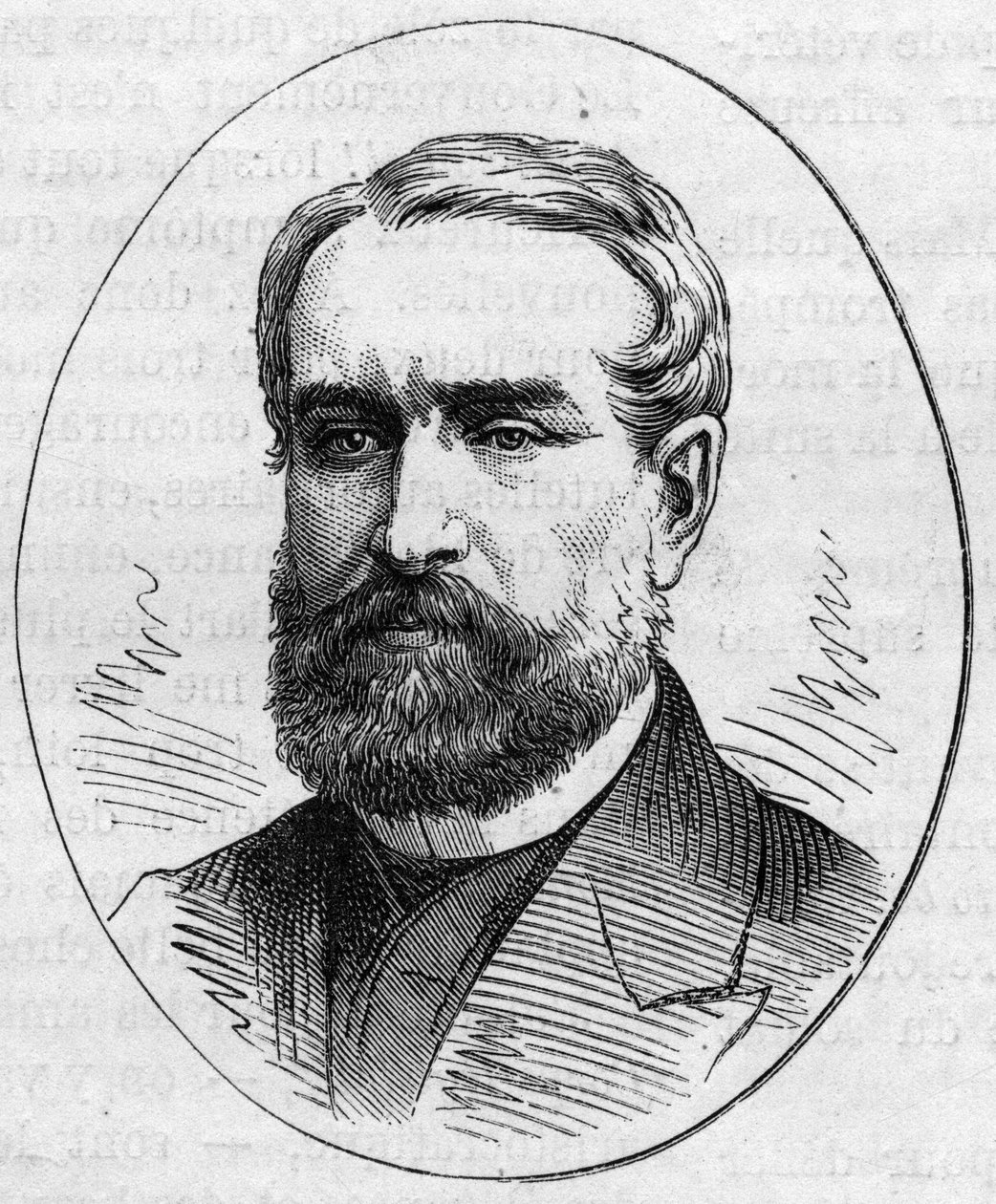 Retrato de Louis Cabat (1812-1893), pintor francês. Gravura em "Le Monde Illustré" n°890 de 2 de Maio de 1874. de French School