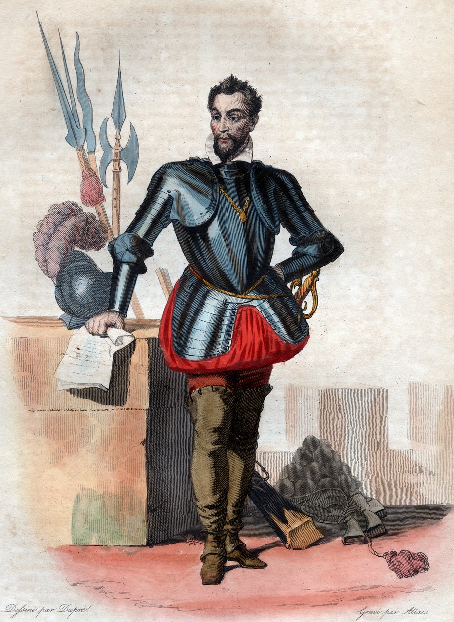 Retrato de Louis I de Bourbon, príncipe de Conde (1530-1569), líder huguenote e general. de French School