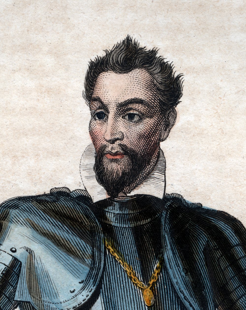 Retrato de Louis I de Bourbon, príncipe de Conde (1530-1569), líder huguenote e general. de French School