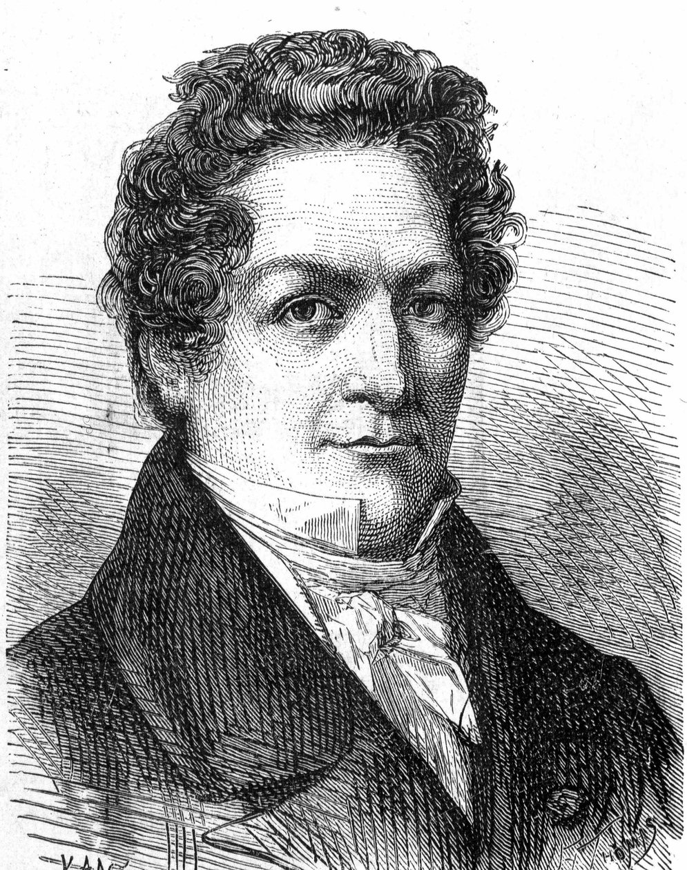 Retrato de Louis Jacques Thénard (1777 - 1857), químico francês - no "Album de la Science; cientistas ilustres; Grandes Descobertas" 1896. de French School