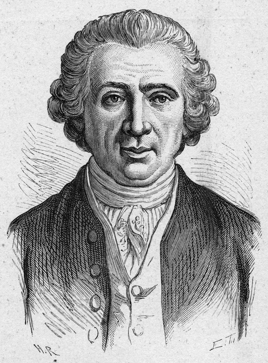 Retrato de Louis Jean Marie Daubenton, naturalista francês (1716-1800). Gravura de 1889. Coleção particular. de French School