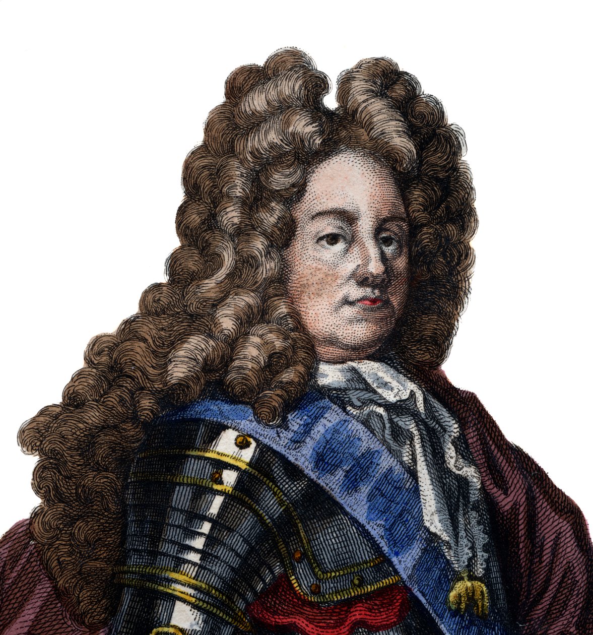 Retrato de Louis Joseph de Bourbon, duque de Vendome (1645-1712), comandante militar francês e marechal da França. de French School