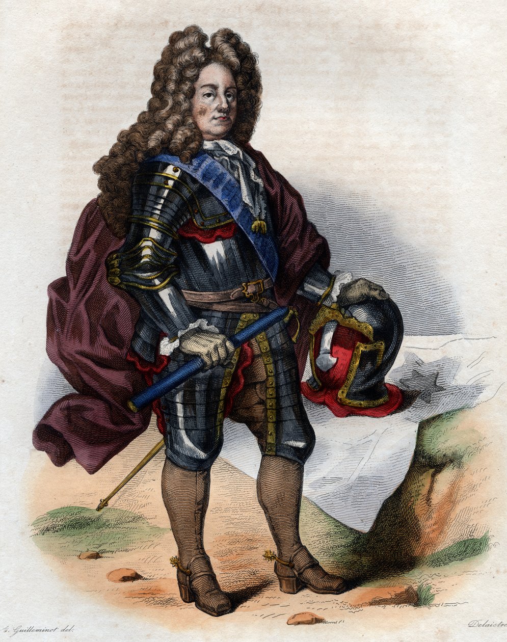 Retrato de Louis Joseph de Bourbon, duque de Vendome (1645-1712), comandante militar francês e marechal da França. de French School