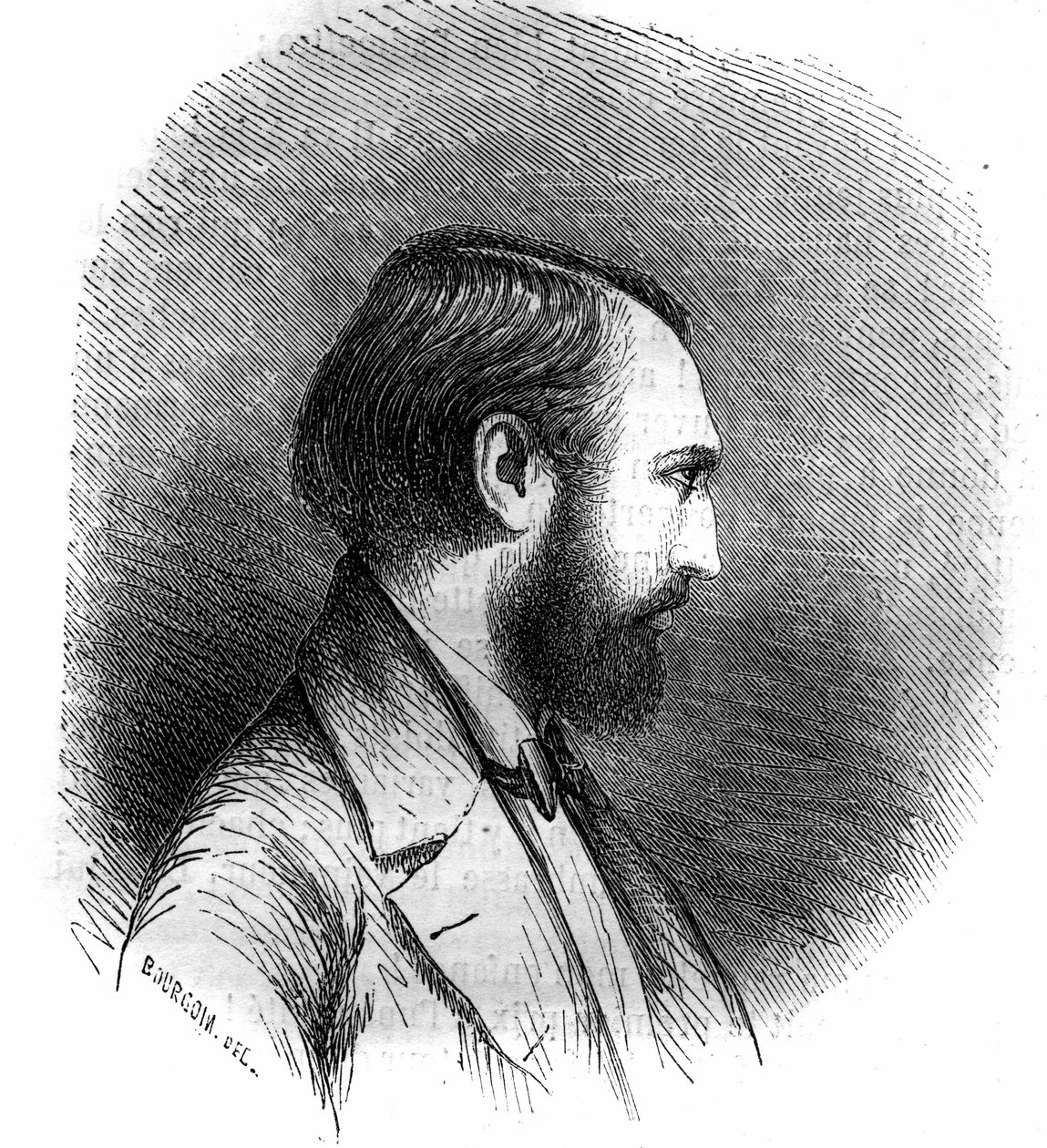 Retrato de Louis Lacombe (Trouillon Lacombe, Trouillon-Lacombe) (1818-1884), compositor francês. Gravura de 1852. de French School