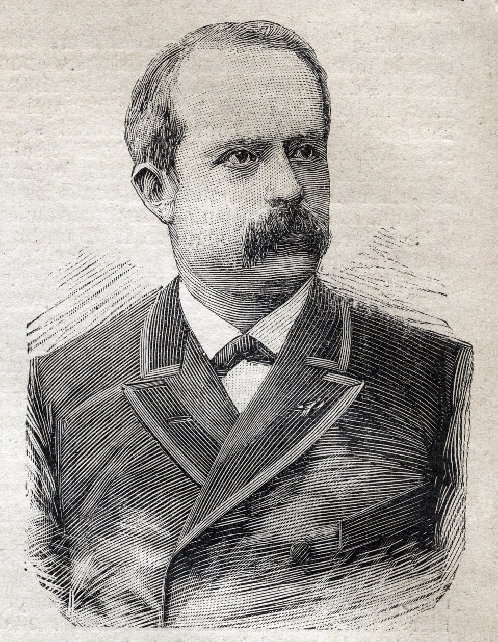 Retrato de Louis Lepine (1846-1933), prefeito de Paris, em "Le Petit Parisien" em 23/07/1893 (gravura) de French School