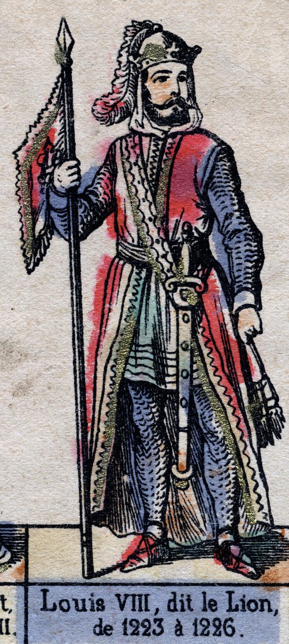 Retrato de Luís VIII da França conhecido como o Leão (1187-1226) (dinastia dos Capetianos). Ilustração do final do século XIX. de French School