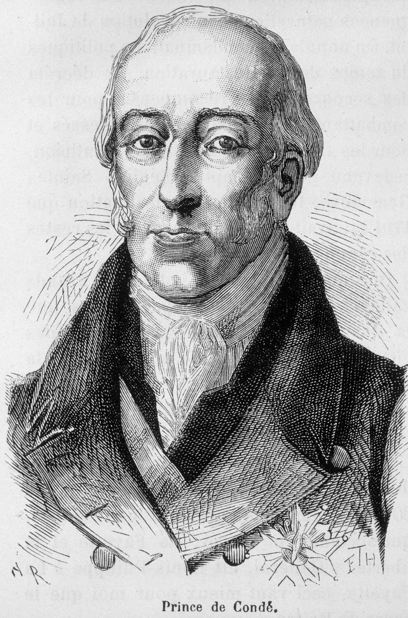Retrato de Louis V Joseph de Bourbon-Conde (1736-1818), oitavo príncipe de Conde, homem de guerra francês, em "L