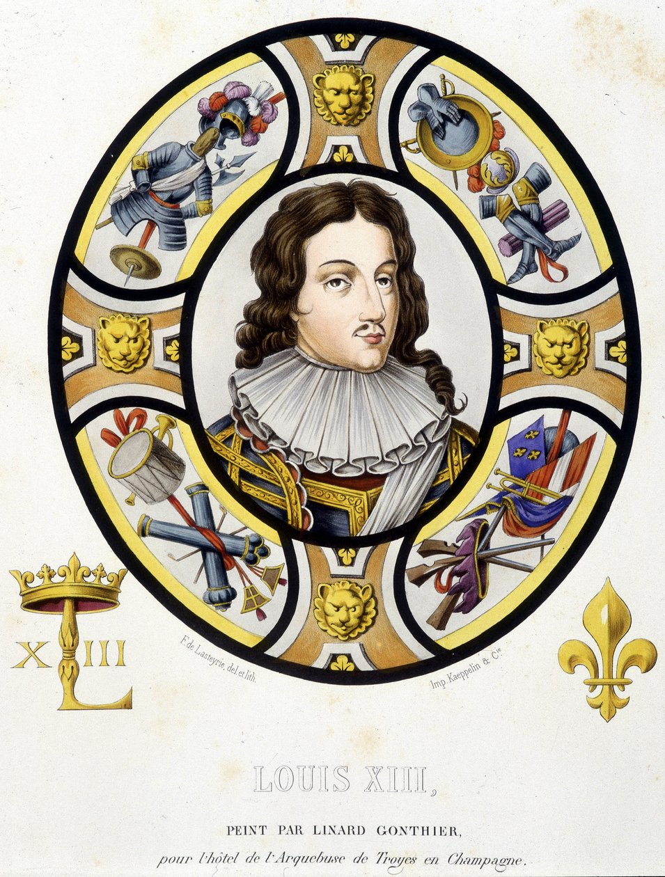 Retrato de Luís XIII Rei de França (1601-1643). Fac simile d