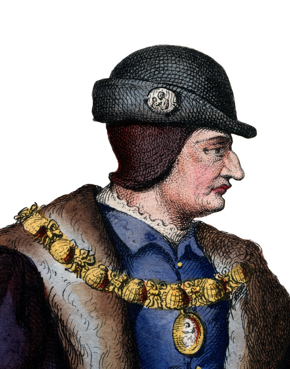 Retrato de Luís XI da França (1423-1483), rei da França. de French School