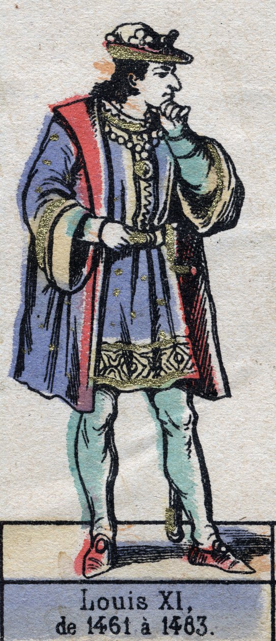 Retrato de Luís XI da França, conhecido como o Prudente (1423-1483) (dinastia dos Capetianos). Ilustração do final do século XIX. de French School
