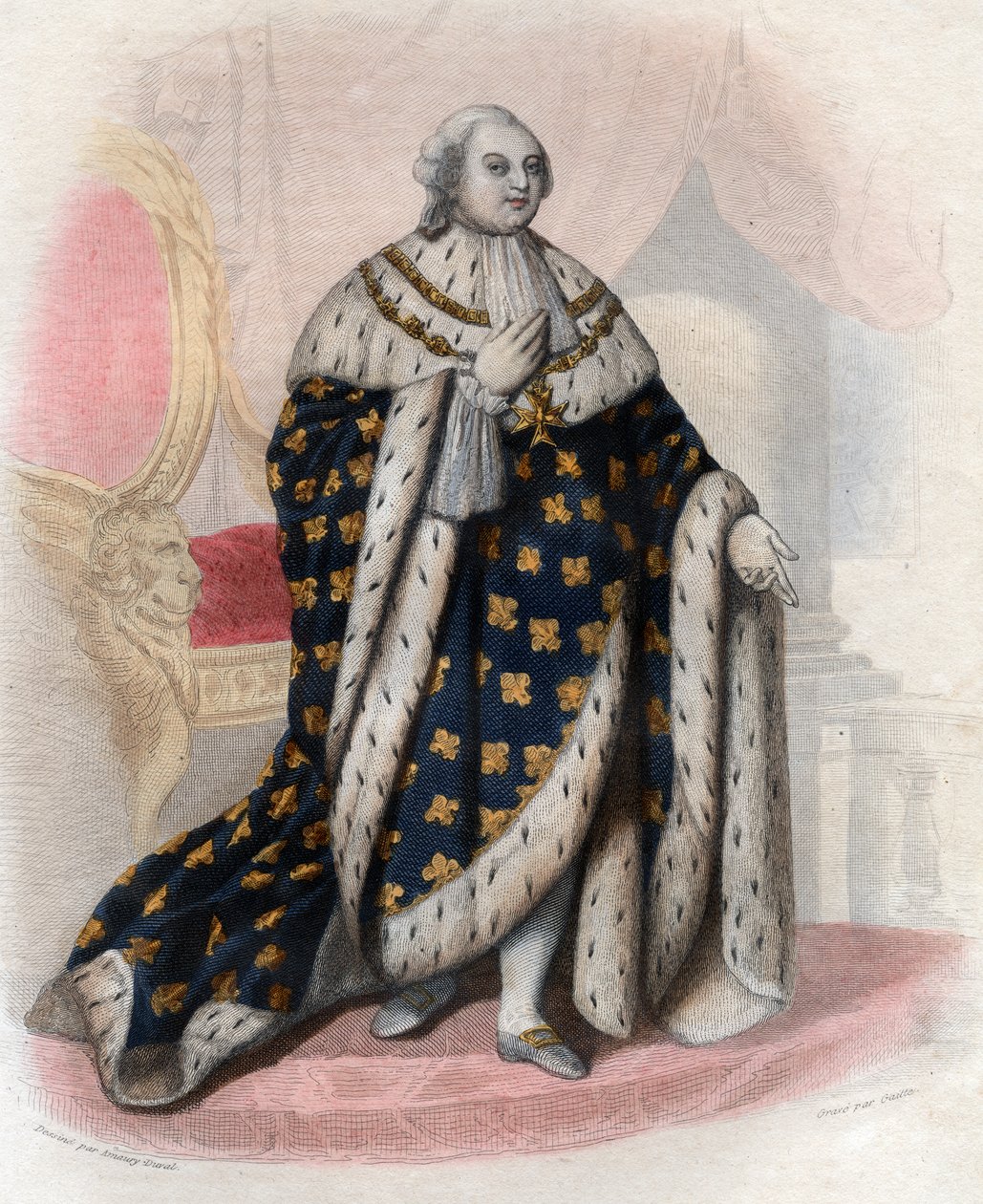 Retrato de Luís XVI de França (1754-1793), rei da França. de French School