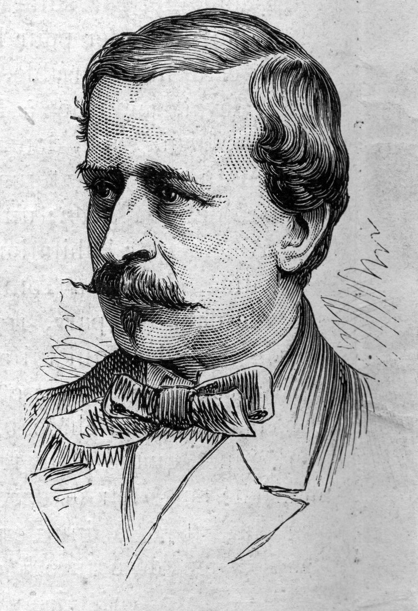 Retrato de Louis de Lomenie (1815-1878), ensaísta e académico francês. Gravura em "Le Monde Illustré" n°883 de 14 de Março de 1874. de French School