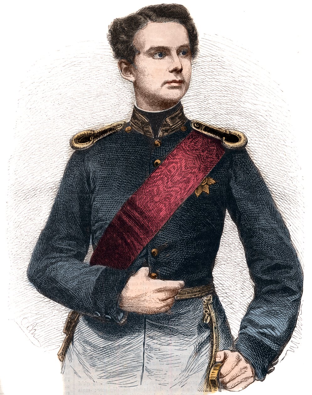 Retrato de ludwig ii da Baviera (1845-1886), rei da Baviera. de French School