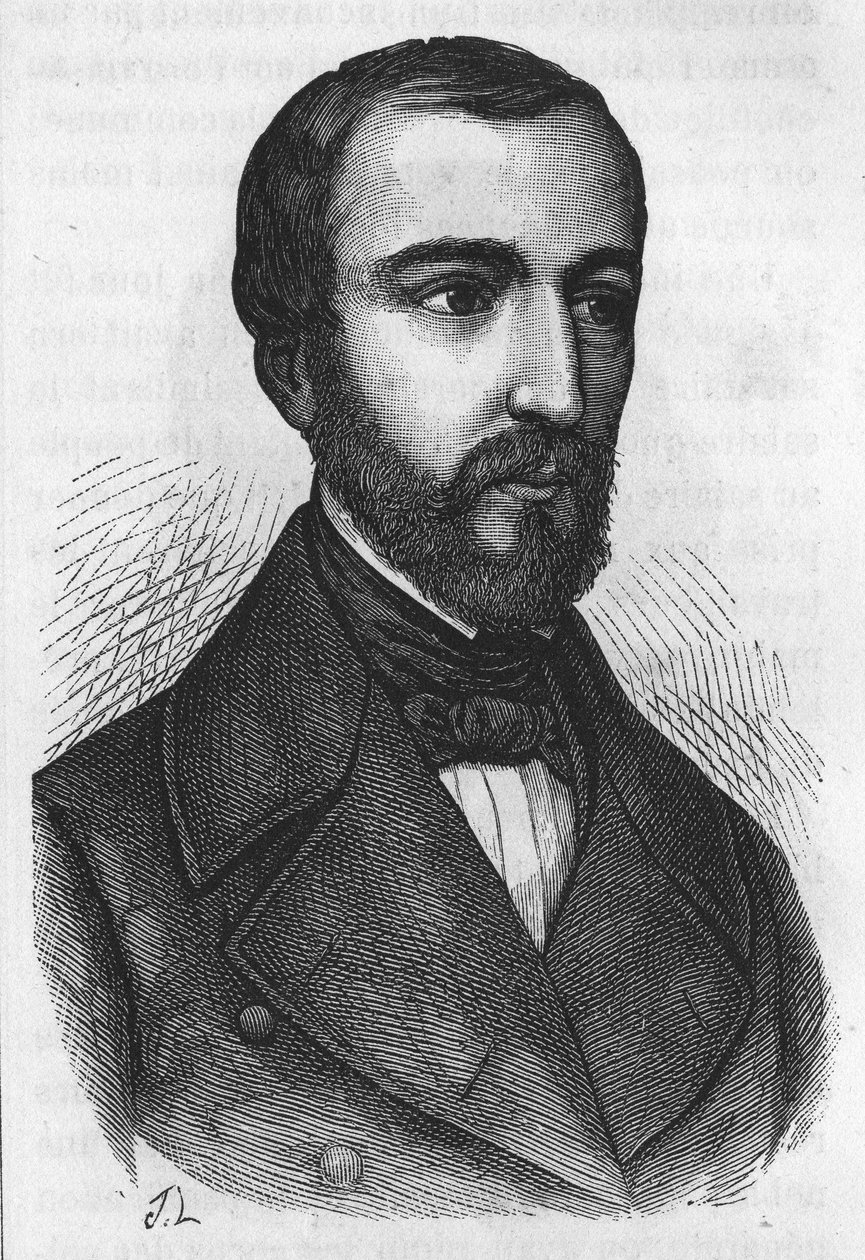Retrato de M. de Falloux, político francês (1811 - 1886). Gravura de L