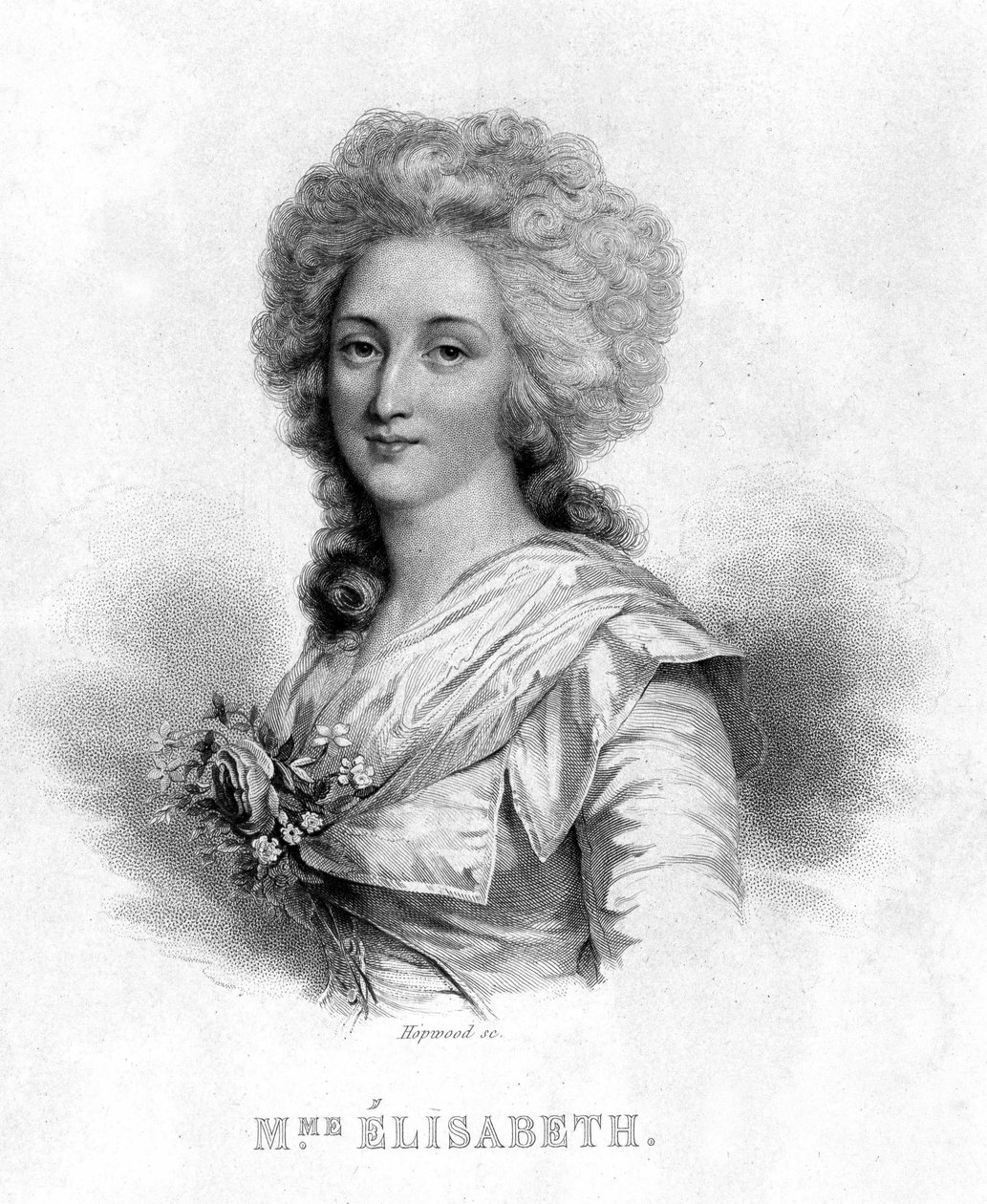 Retrato de Madame Elisabeth - em "Revolution francaise" de Thiers. Século XIX de French School