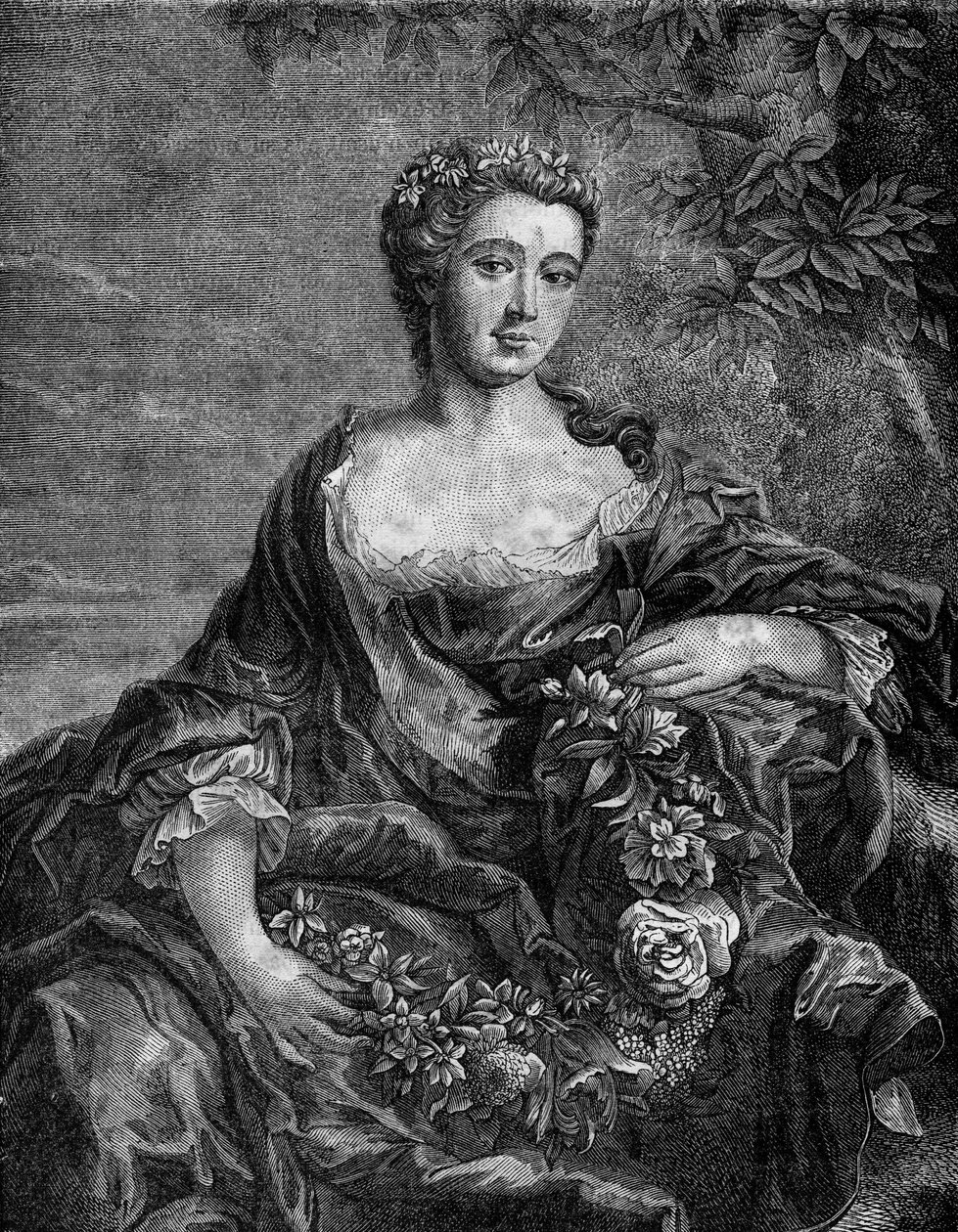 Retrato de Madame de Chateauroux, Marie-Anne de Mailly-Nesle (1717-1744), favorita do Rei Luís XV. Gravação em "A história da prostituição e do deboche entre todos os povos do mundo desde a antiguidade até os dias de hoje" pelo Dr. Th. -F. Debraque. 1879. de French School