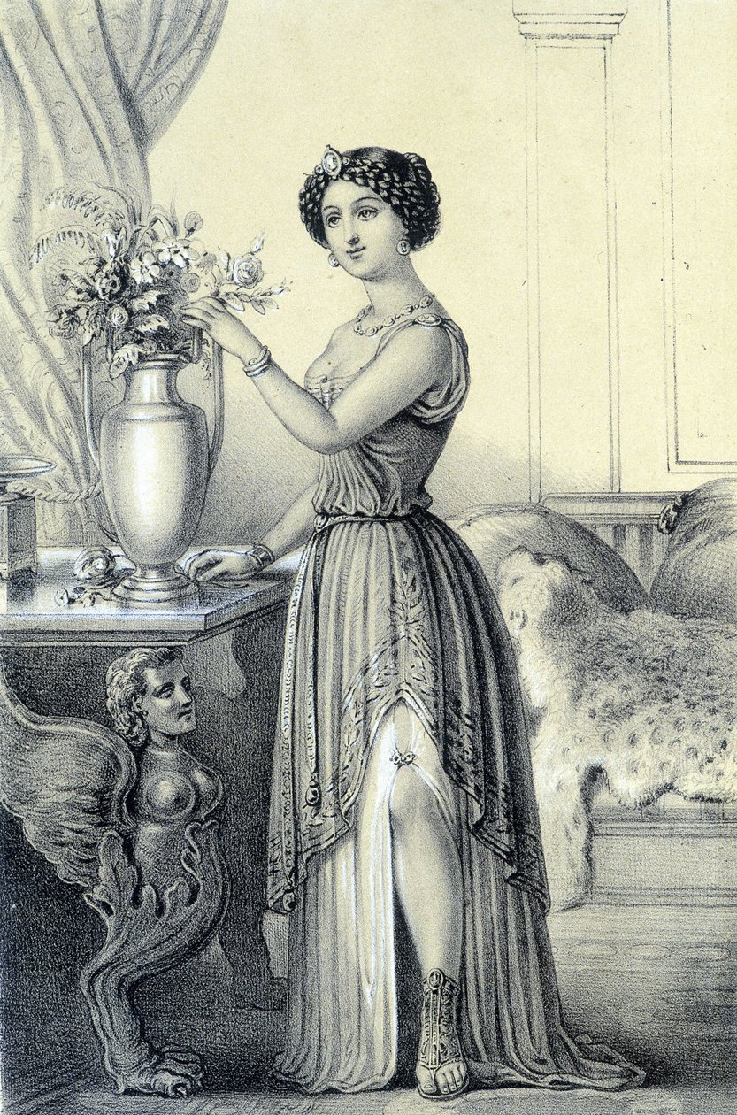 Retrato de Mademoiselle de Fontenay ou Teresa (Theresa ou Terezia) Cabarrus, conhecida como Madame Tallien (Talien) - in "Galerie historique de la Revolution francaise" de Albert Maurin de French School