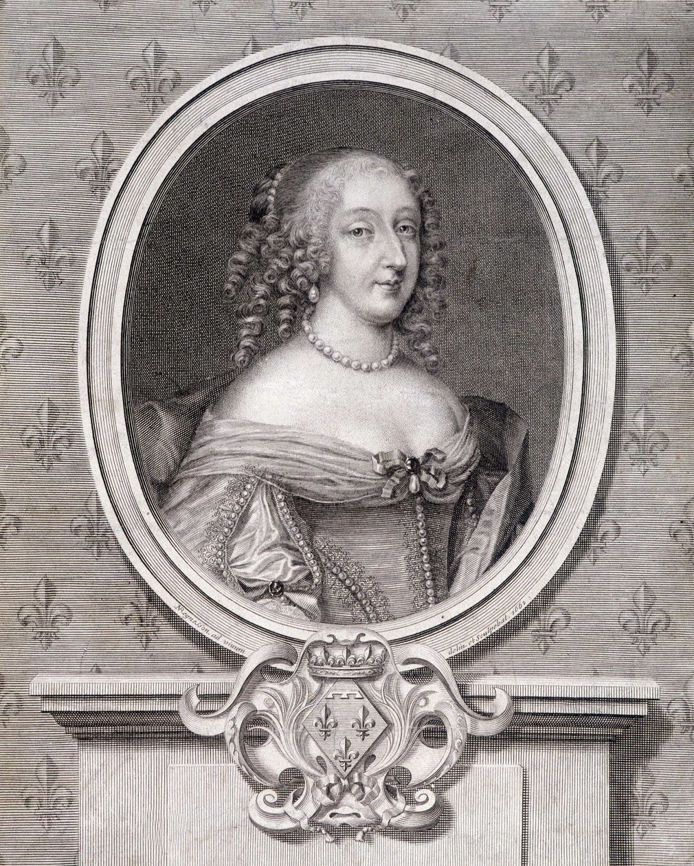Retrato de Mademoiselle de Montpensier chamada "Grande Mademoiselle". de French School