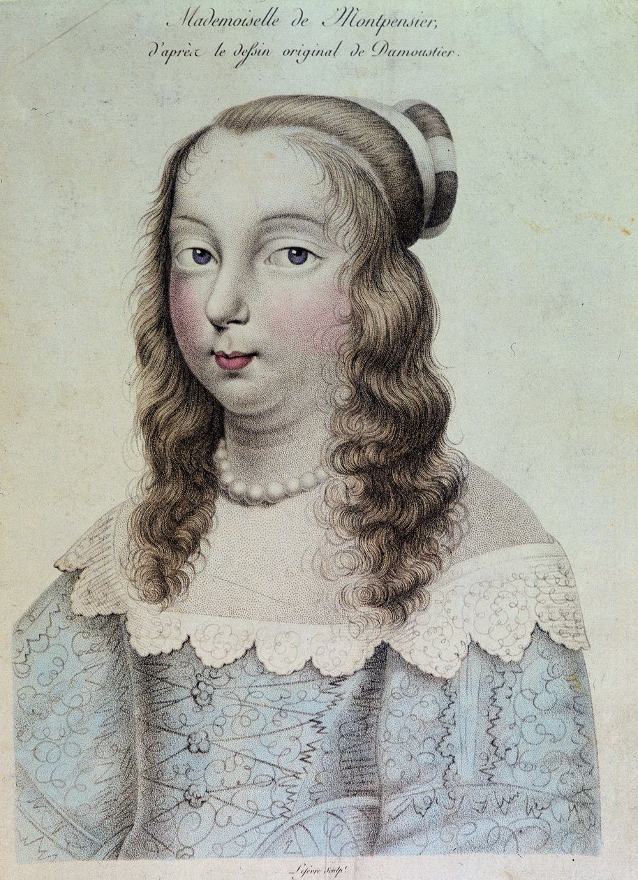 Retrato de Mademoiselle de Montpensier chamada "Grande Mademoiselle". de French School