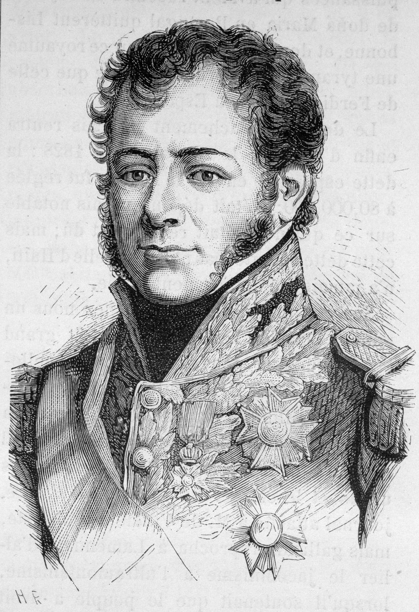 Retrato de Maison, Maréchal de France (1771 - 1840) - em "L