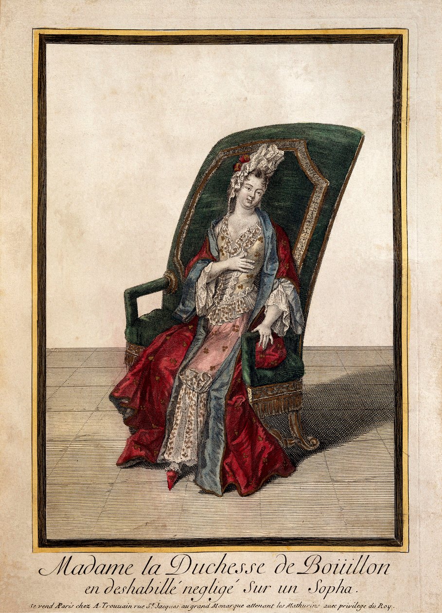 Retrato de Marie Anne Mancini (gravura do século XVIII) de French School
