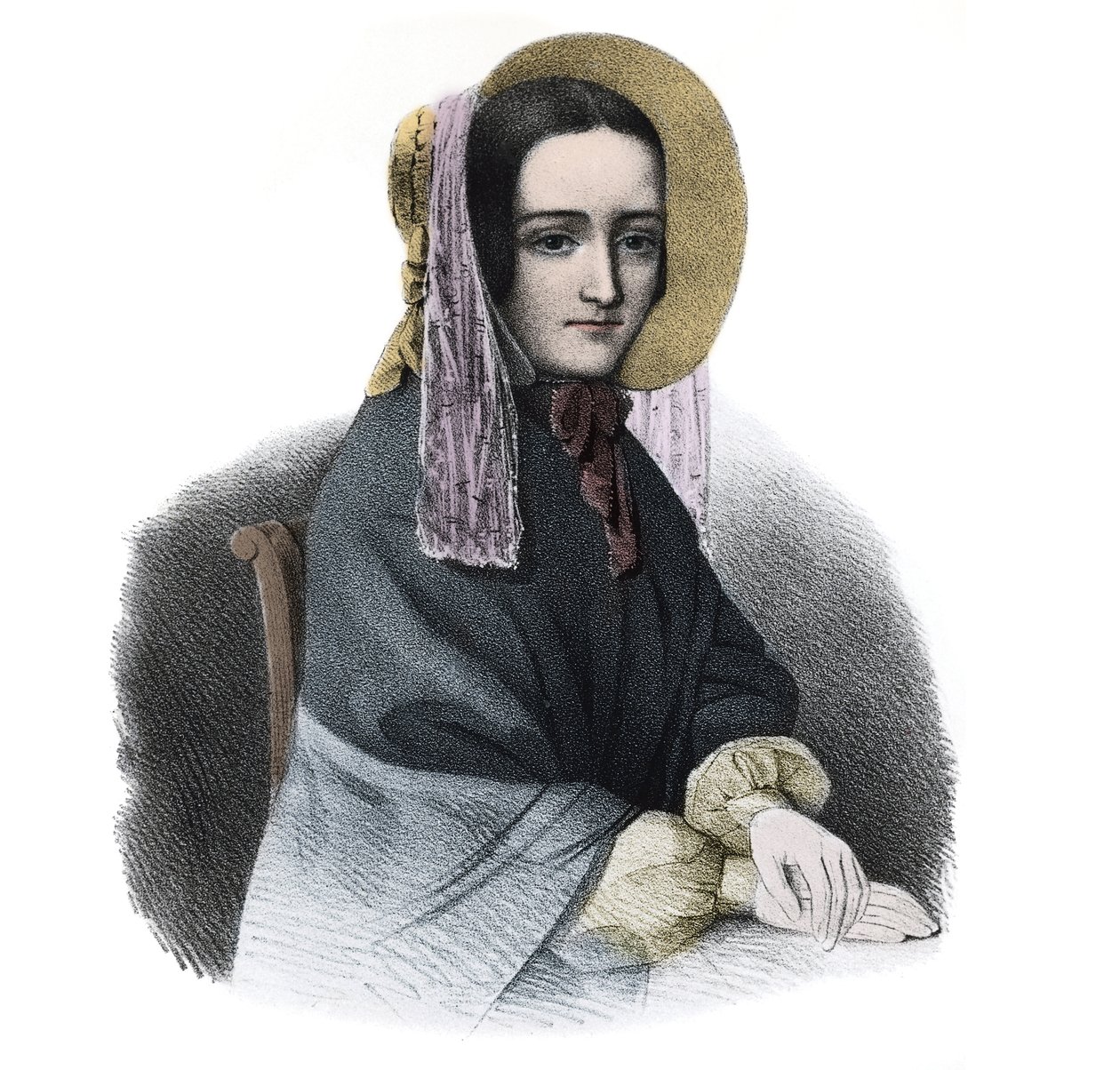 Retrato de Marie Fortunee Capelle, Marie Lafarge (Madame) (1816-1852) Gravura "criminosa francesa" do século XIX de French School