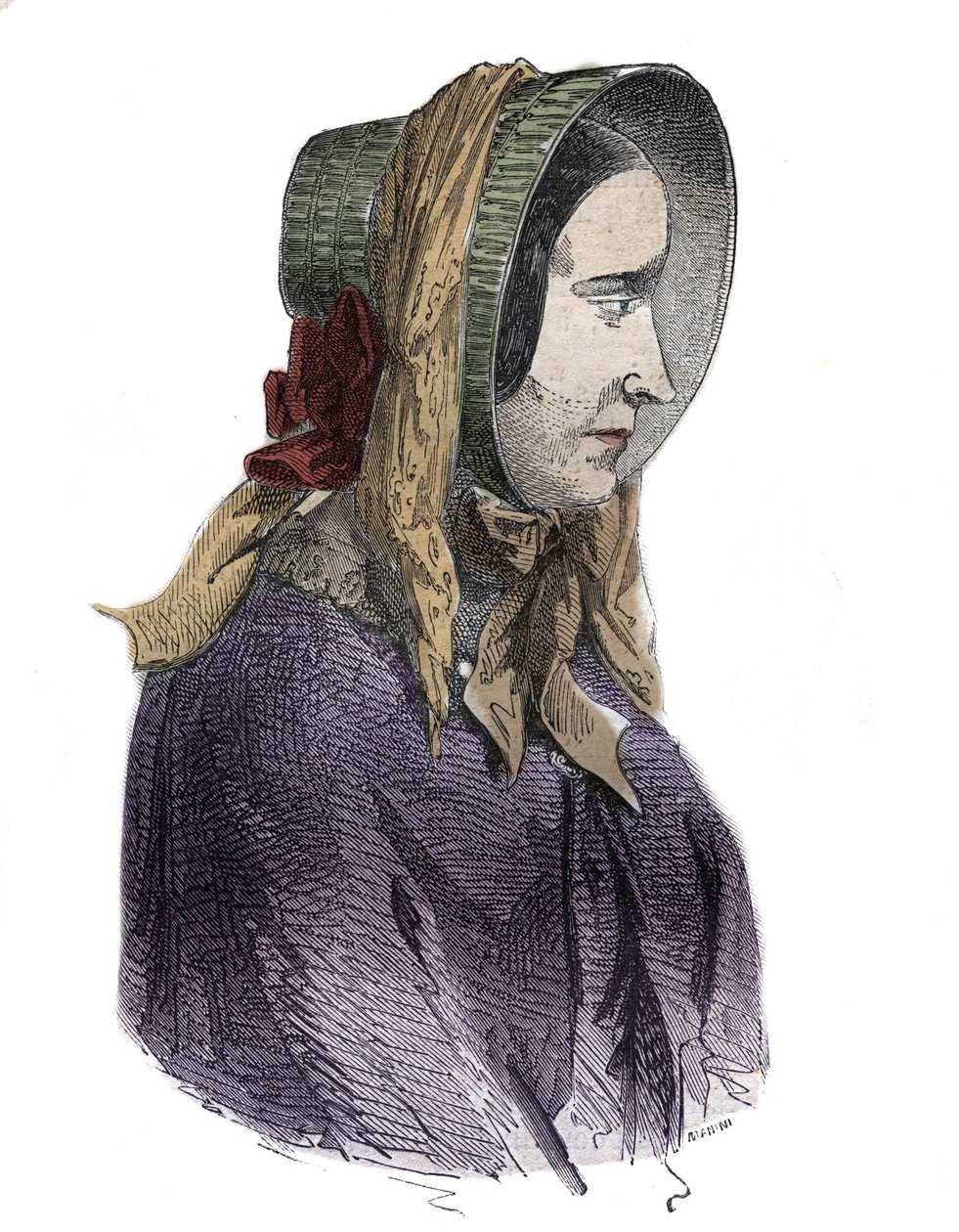 Retrato de Marie Fortunee Capelle, Marie Lafarge (Madame) (1816-1852) Criminosa francesa - Gravura em "Causes celebres de tous les peuples" de Armand Fouquier (1817-18?) 1858-1867 - coleção particular de French School