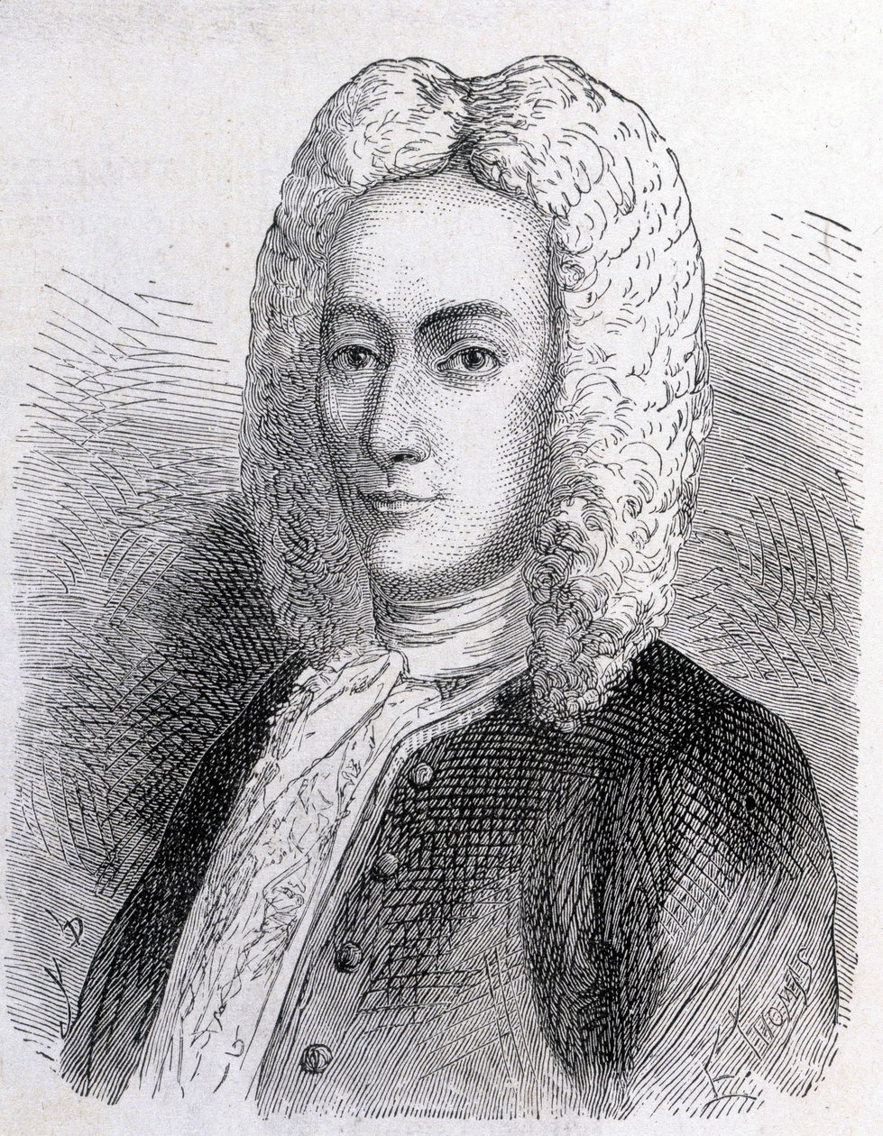 Retrato de Mathieu Dutilh (1715-1791) - em "Álbum de Ciências; ilustres estudiosos; Grandes Descobertas" 1896. de French School