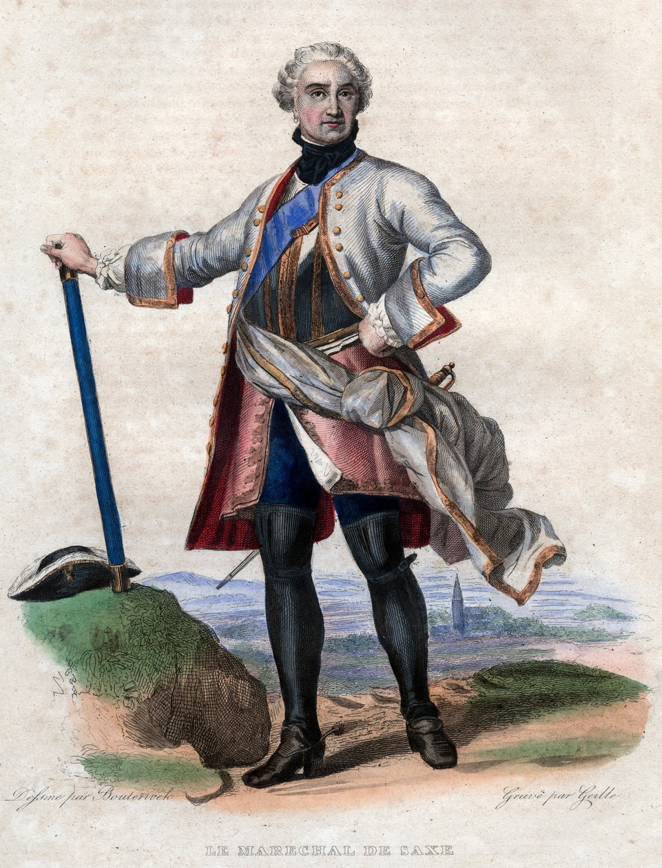 Retrato de Maurice de Saxe (1696-1750), militares alemães em serviço francês e Marechal Geral da França. de French School