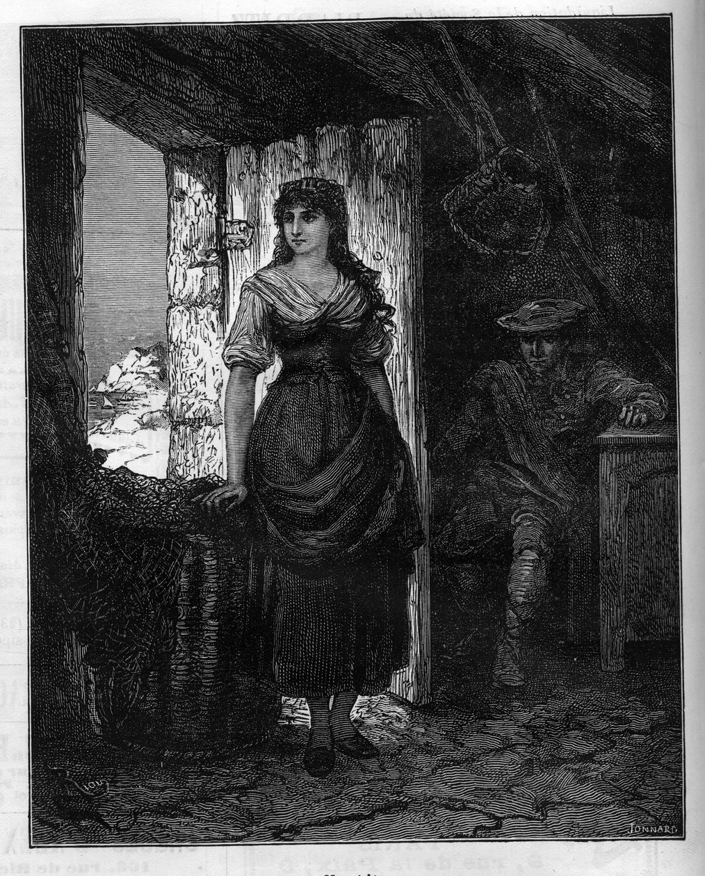 Retrato de Mercedes, personagem do romance "O Conde de Montecristo" (Monte Cristo ou Monte Cristo) de Alexandre Dumas (1802-1870). Gravura em "Le Monde Illustré", 30 de janeiro de French School
