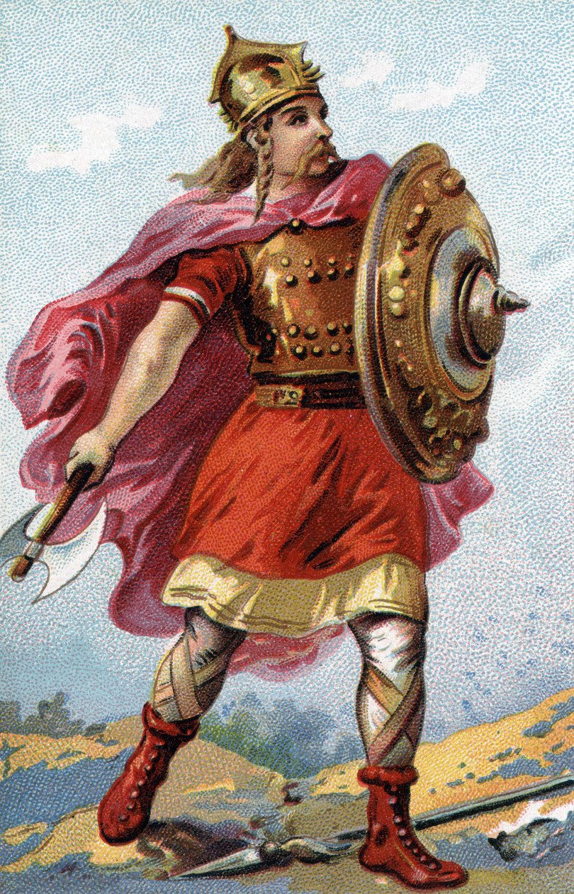 Retrato de Merovee, rei dos Francos Salianos de 448 a 456. de French School