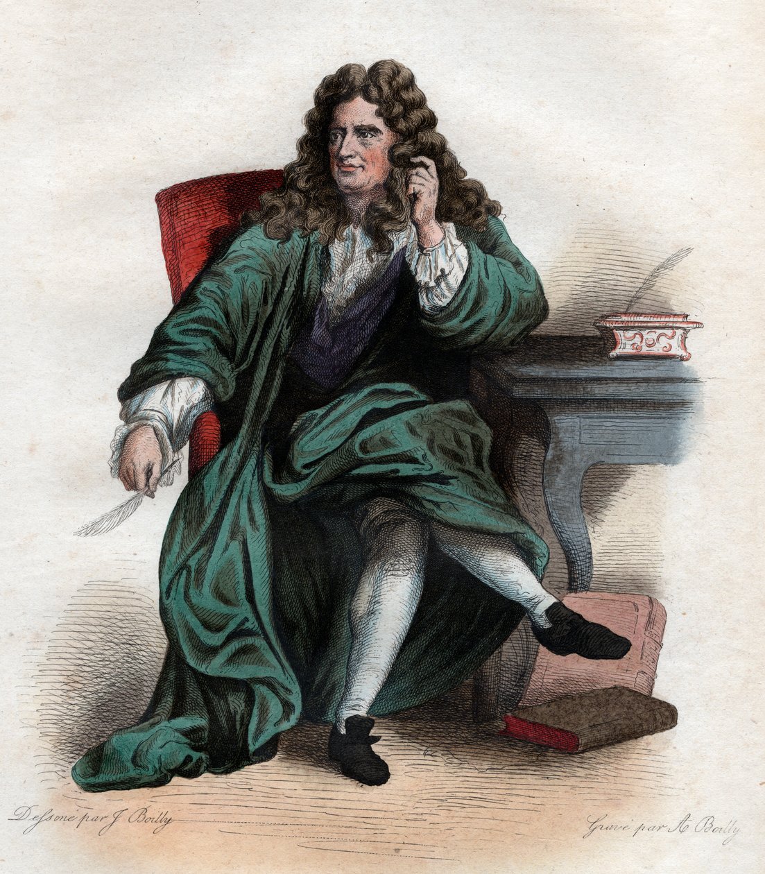 Retrato de Nicolas Boileau Despreaux (1636-1711), poeta e crítico francês. de French School