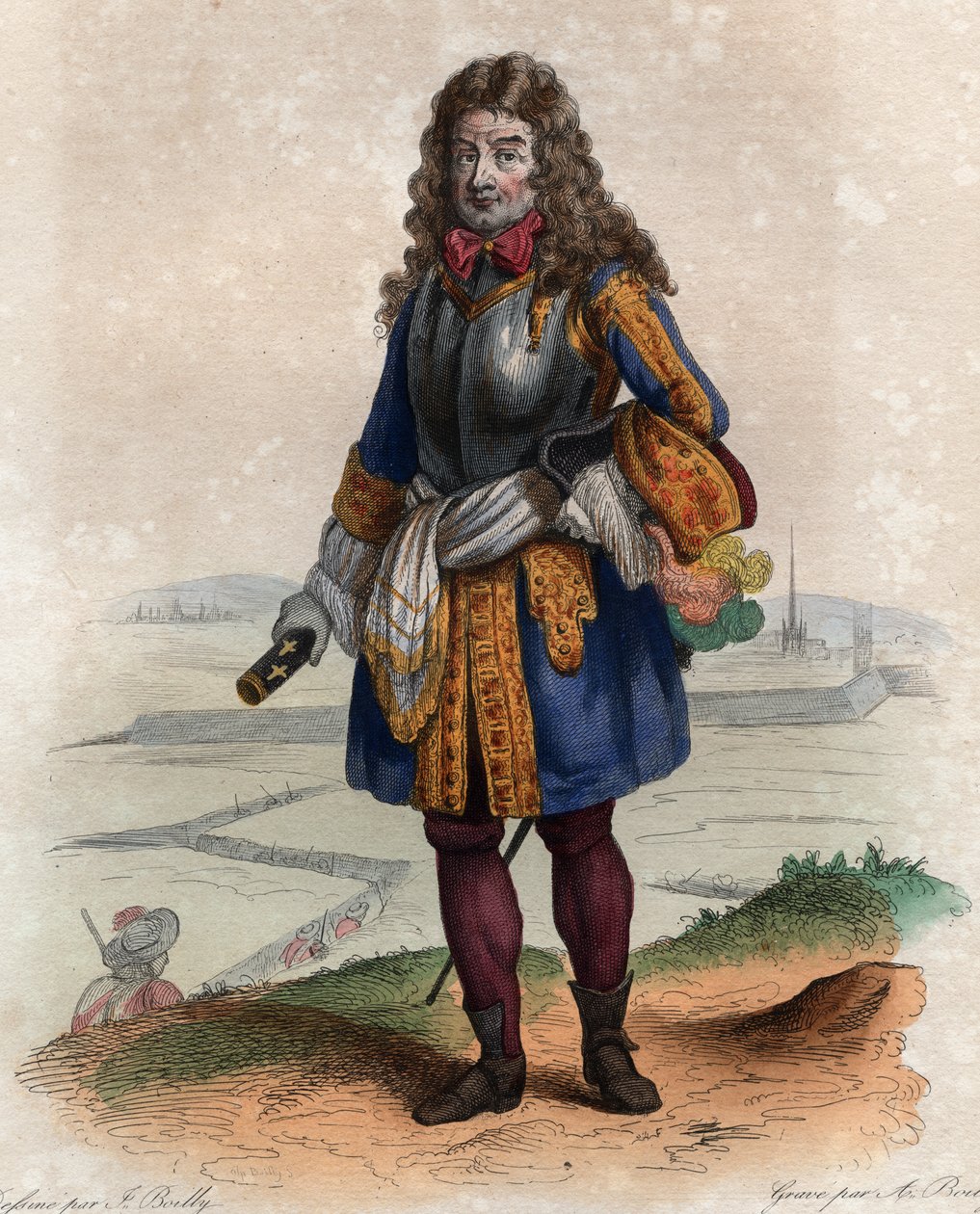Retrato de Nicolas Catinat de A Falcoaria (1637-1712), comandante militar francês e marechal da França. de French School