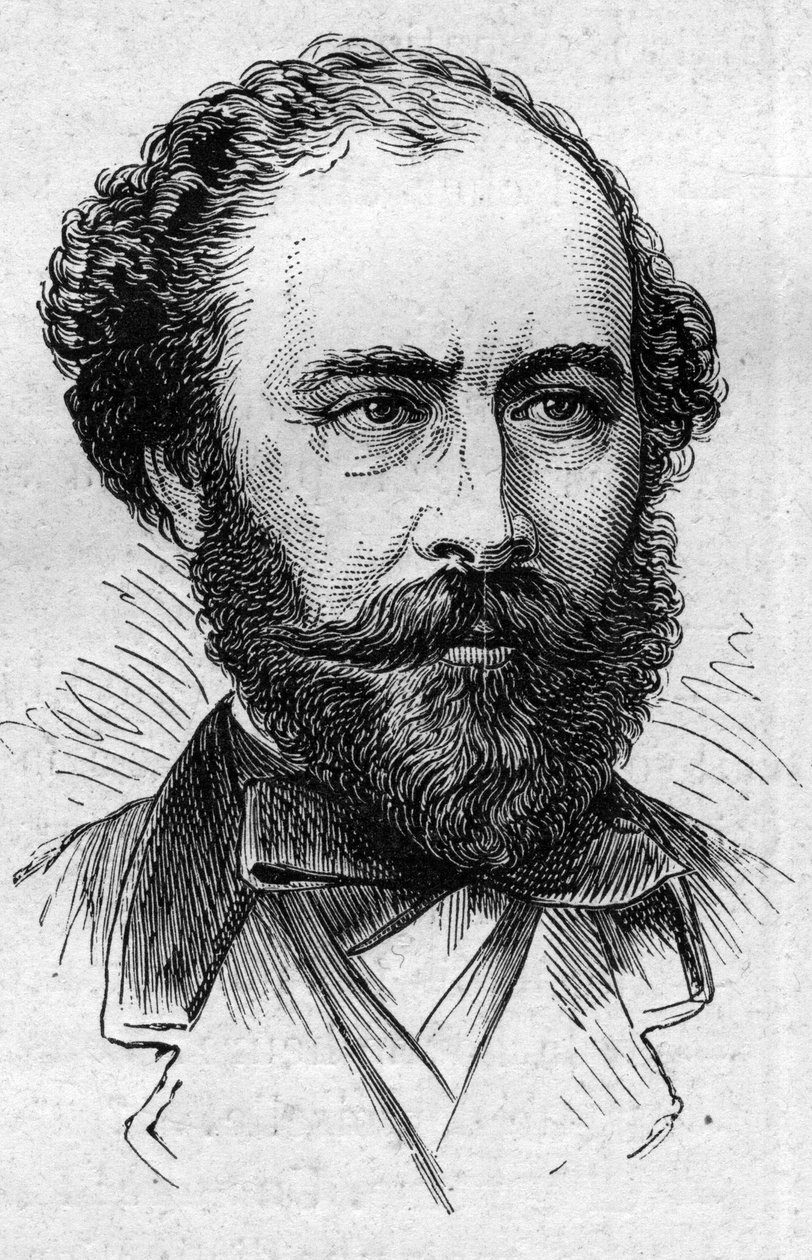 Retrato de Octave Feuillet (1821-1890), romancista, dramaturgo e acadêmico francês. Gravura em "Le Monde Illustré" n°883 de 14 de Março de 1874. de French School
