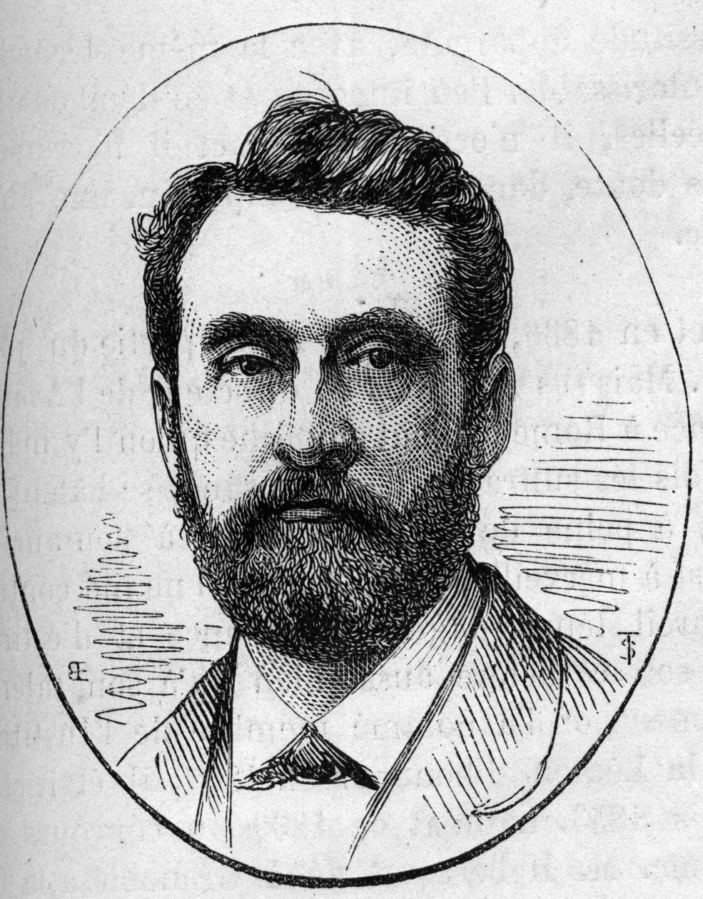 Retrato de Paul Dubois (1829-1905), escultor francês. Gravura em "Le Monde Illustré" n°890 de 2 de Maio de 1874. de French School