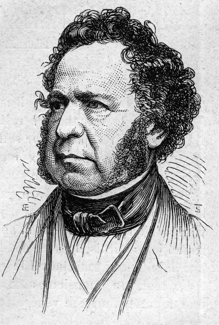 Retrato de Paul Duke of Noailles (1802-1885), historiador e acadêmico francês. Gravura em "Le Monde Illustré" n°883 de 14 de Março de 1874. de French School