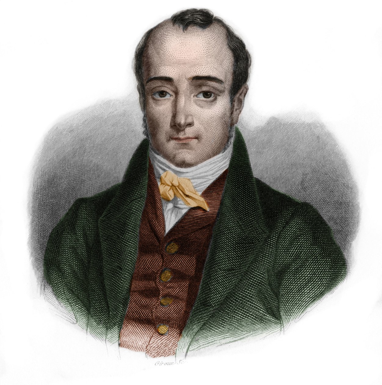 Retrato de Paul Jean Pierre Sauzet (1809-1876), político francês. em "LIBRE DES PERSONERS" de Louis de Cormenin Timon. 1842. Coleção privada. de French School