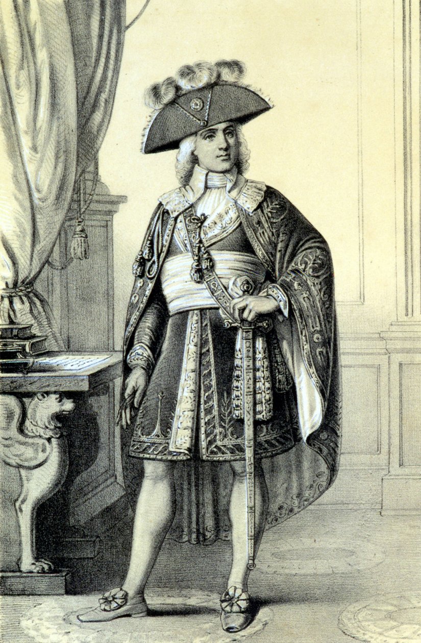 Retrato de Paul de Barras (1755-1829), político francês. - in "Galerie historique de la Revolution francaise", de Albert Maurin de French School
