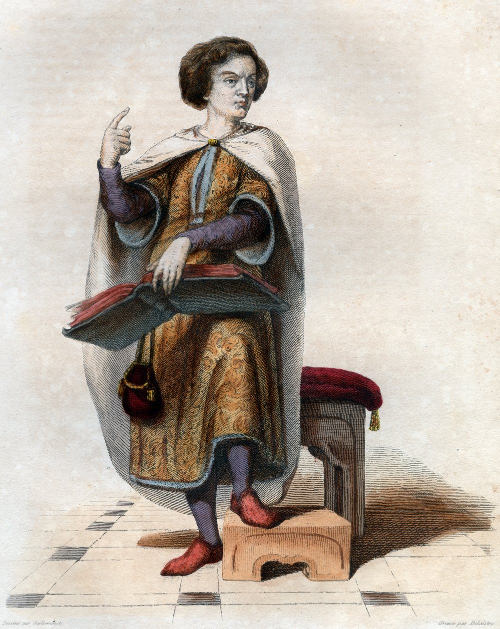 Retrato de Pedro Abelardo (Pierre Abeilard) (1079-1142), filósofo escolástico francês, teólogo e lógico. de French School