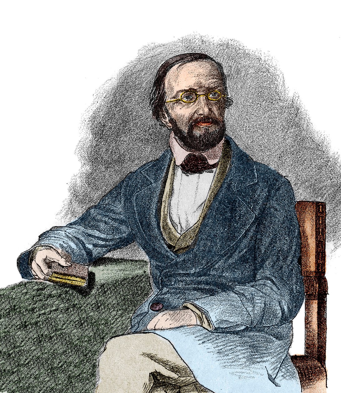 Retrato de Peter Gustav Dirichlet (1805-1859), matemático alemão. século 19. de French School